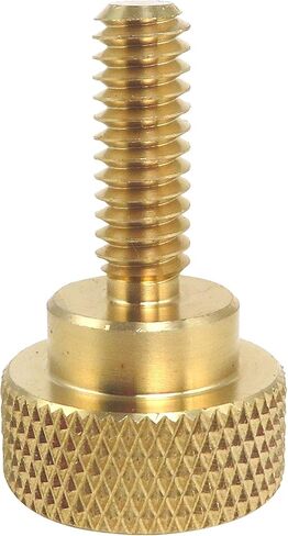 10 Pack 1/4-20 x 3/4 Inch Threads Solid Brass Diamond Knurled Thumb Screws Knobs with Straight Shoulders Right-Hand Threads SAE Flat Tip Uncoated (1/4-20 x 3/4 inch Long Threads) in Kuwait