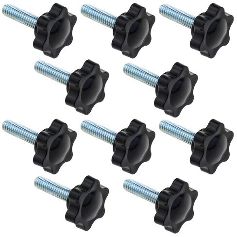 10-Pack 1/4''-20x1'' Threaded Knurled Thumb Nuts, Black Plastic Knob Clamping Screws for Umbrella Base Replacement Grip Knob Screws in Kuwait
