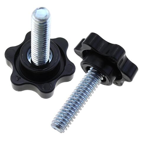 10-Pack 1/4''-20x1'' Threaded Knurled Thumb Nuts, Black Plastic Knob Clamping Screws for Umbrella Base Replacement Grip Knob Screws in Kuwait