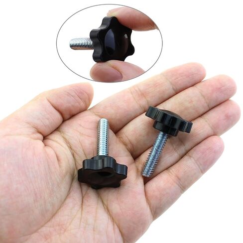 10-Pack 1/4''-20x1'' Threaded Knurled Thumb Nuts, Black Plastic Knob Clamping Screws for Umbrella Base Replacement Grip Knob Screws in Kuwait