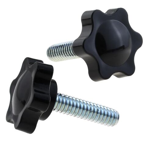 10-Pack 1/4''-20x1'' Threaded Knurled Thumb Nuts, Black Plastic Knob Clamping Screws for Umbrella Base Replacement Grip Knob Screws in Kuwait