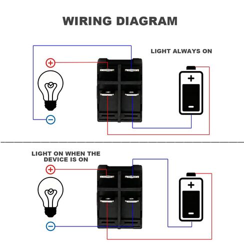 30A 250V KCD4 DPST Heavy Duty 120V Rocker Switch with Red LED Light 4 Pin ON Off Toggle Switch T125（3 Pack） in Kuwait