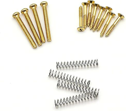 Humbucker Pickup Screw and Spring Set - Imperial Thread Height Adjustment & Mounting Screws with Springs (Black) in Kuwait