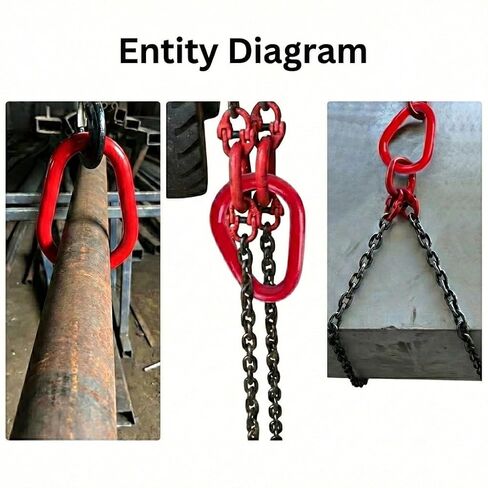 G80 Pear Shaped Master Link, 1.9 Ton to 20 Ton WLL, Heavy Duty Forged Alloy Steel Rigging Hardware, Grade 80 Lifting Ring for Chain Sling, Crane & Overhead Towing, Red Painted,1pcs (2.7T) in Kuwait