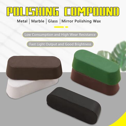 5 Pcs Polishing Buffing Cutting Compound Kit with White Diamond, Brown Tripoli, General Green, Black Emery, Red Rouge for Stainless Plastic Jewelry Auto Body in Kuwait