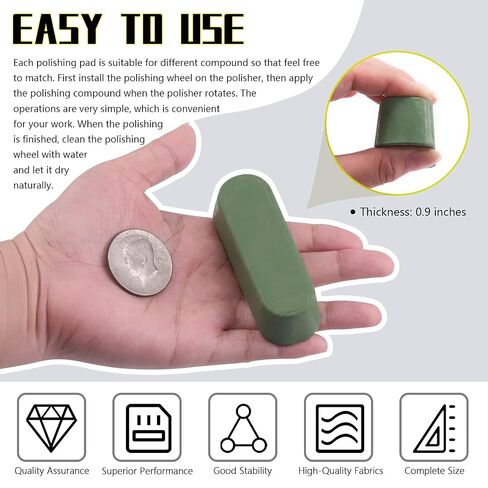 5 Pcs Polishing Buffing Cutting Compound Kit with White Diamond, Brown Tripoli, General Green, Black Emery, Red Rouge for Stainless Plastic Jewelry Auto Body in Kuwait