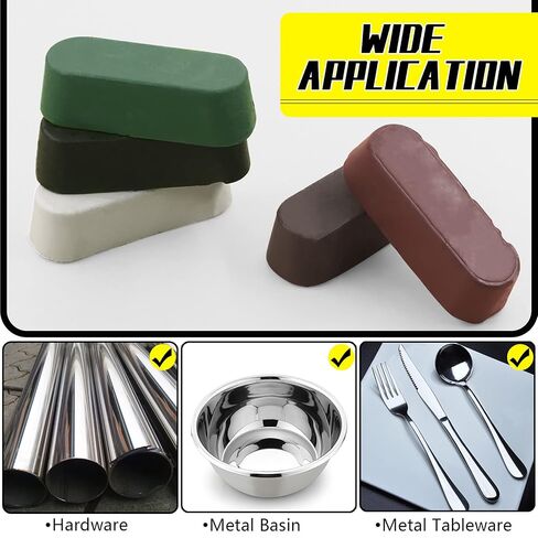 5 Pcs Polishing Buffing Cutting Compound Kit with White Diamond, Brown Tripoli, General Green, Black Emery, Red Rouge for Stainless Plastic Jewelry Auto Body in Kuwait