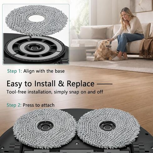 4 قطع من وسادات الممسحة لـ Roborock Q Revo، Qrevo S، Pro، Plus، Master، Slim، Curv، Edge، QV 35A & QV 35S، Saros 10R Robot Vacuum Cleaner، ملحقات استبدال وسادة التنظيف المصنوعة من الألياف الدقيقة القابلة للغسل (4) in Kuwait