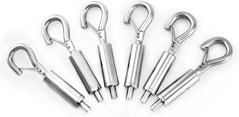 QWORK Steel Wire Rope Hanger, 6 Pack Portable Hook & Eye Turnbuckle Tension for 1/16-3/32 Stainless Steel Cable Guide Wire Rope in Kuwait