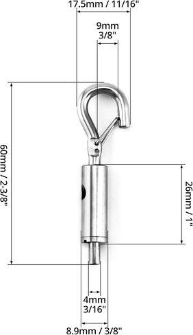 QWORK Steel Wire Rope Hanger, 6 Pack Portable Hook & Eye Turnbuckle Tension for 1/16-3/32 Stainless Steel Cable Guide Wire Rope in Kuwait