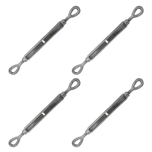 US Cargo Control Eye and Eye Turnbuckles 3/4" x 12" (4-Pack), 5,200 LBS Working Load Limit, UNC Thread Hot-Dipped Galvanized Turnbuckle Heavy Duty for Wire Rope, in-Line Pulls & Tension Applications in Kuwait