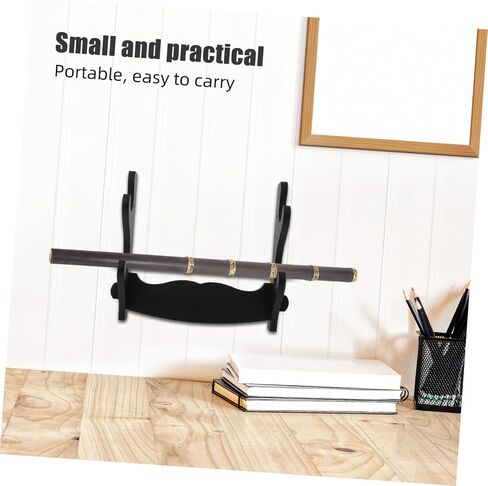 ULTECHNOVO Wooden Double Layer Flute and Recorder Display Stand with 2 Tier Design for Efficient Organization and Space Saving, for Small Apartments and Compact Music Rooms in Kuwait