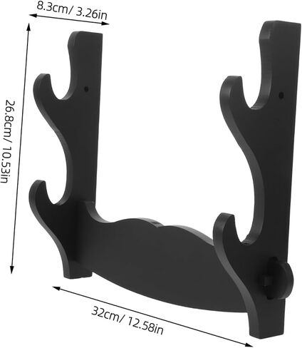 TOYANDONA Wooden Flute Stand Wall Mount with Double Layer Design, 2 Tier Flute Holder for Convenient Access and Spacesaving, for Living Room and Small Apartments in Kuwait
