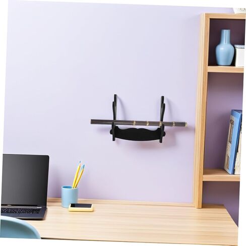 TOYANDONA Wooden Flute Stand Wall Mount with Double Layer Design, 2 Tier Flute Holder for Convenient Access and Spacesaving, for Living Room and Small Apartments in Kuwait