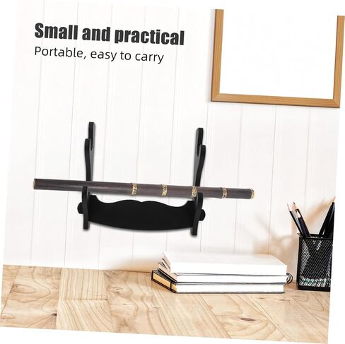 TOYANDONA Wooden Flute Stand Wall Mount with Double Layer Design, 2 Tier Flute Holder for Convenient Access and Spacesaving, for Living Room and Small Apartments in Kuwait