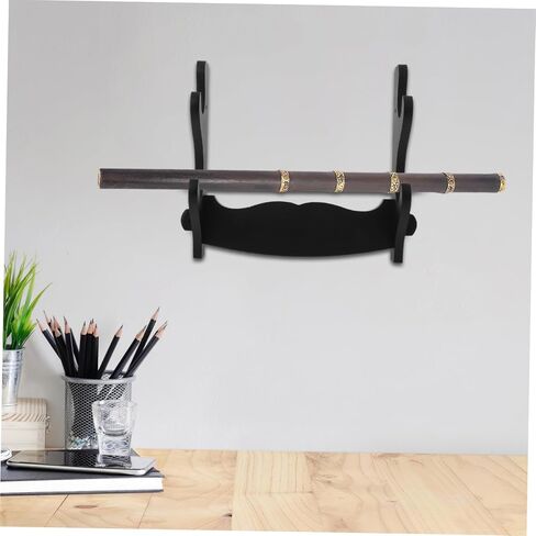 TOYANDONA Wooden Flute Stand Wall Mount with Double Layer Design, 2 Tier Flute Holder for Convenient Access and Spacesaving, for Living Room and Small Apartments in Kuwait