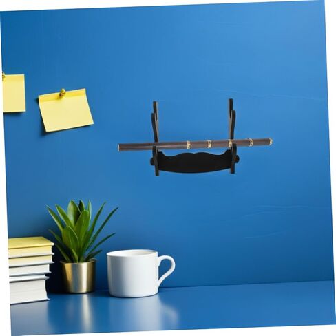 BESPORTBLE Wooden Flute Rack for Living Room and Small Apartments 2 Tier Wall Mount Display Holder Stand with Double Layer Design and Easy Retrieval for Flutes and Scabbards in Kuwait