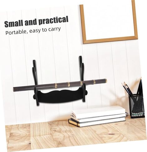 BESPORTBLE Wooden Flute Rack for Living Room and Small Apartments 2 Tier Wall Mount Display Holder Stand with Double Layer Design and Easy Retrieval for Flutes and Scabbards in Kuwait