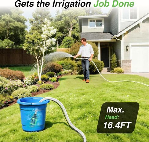TaskStar Cordless Submersible Water Pump Brushless, Small Battery Powered Sump Pump with 2x4000mAh Battery & Hose for Swimming Pool Tank Garden Pond Basement Camping Boat Rain Barrels Outdoor Draining in Kuwait