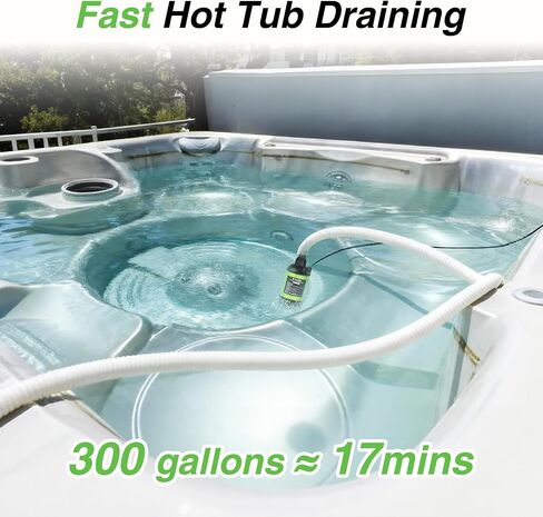 TaskStar Cordless Submersible Water Pump Brushless, Small Battery Powered Sump Pump with 2x4000mAh Battery & Hose for Swimming Pool Tank Garden Pond Basement Camping Boat Rain Barrels Outdoor Draining in Kuwait