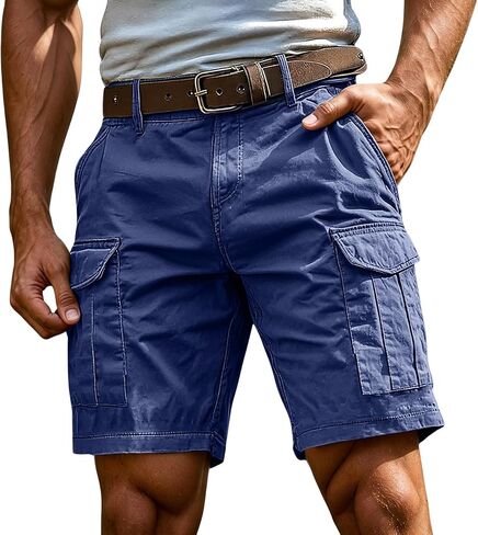 Men's Lightweight Cargo Shorts 5 Inch Breathable Casual Summer Shorts with Multi Pockets Hiking Travel Work Shorts in Saudi Arabia