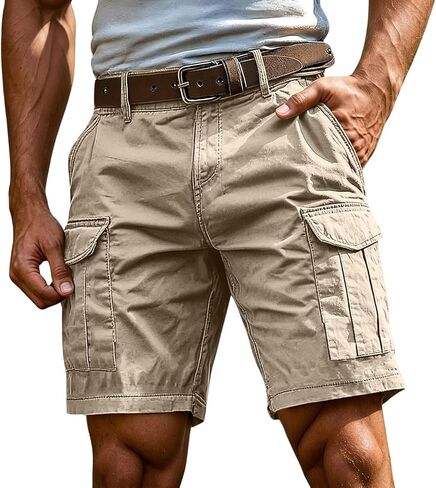 Men's Lightweight Cargo Shorts 5 Inch Breathable Casual Summer Shorts with Multi Pockets Hiking Travel Work Shorts in Saudi Arabia