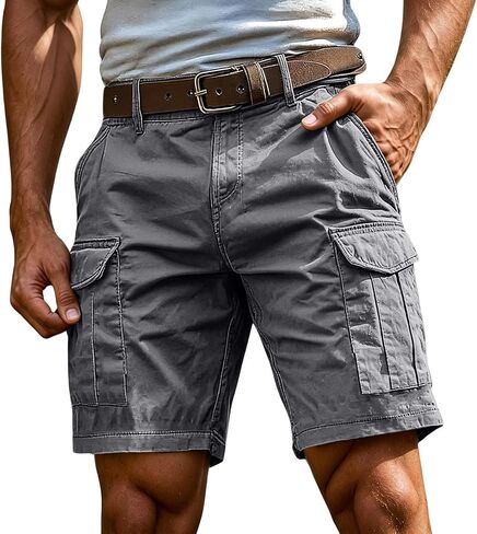 Men's Lightweight Cargo Shorts 5 Inch Breathable Casual Summer Shorts with Multi Pockets Hiking Travel Work Shorts in Saudi Arabia