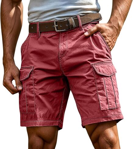 Men's Lightweight Cargo Shorts 5 Inch Breathable Casual Summer Shorts with Multi Pockets Hiking Travel Work Shorts in Saudi Arabia