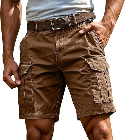 Men's Lightweight Cargo Shorts 5 Inch Breathable Casual Summer Shorts with Multi Pockets Hiking Travel Work Shorts in Saudi Arabia