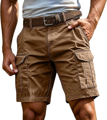 Men's Lightweight Cargo Shorts 5 Inch Breathable Casual Summer Shorts with Multi Pockets Hiking Travel Work Shorts in Saudi Arabia