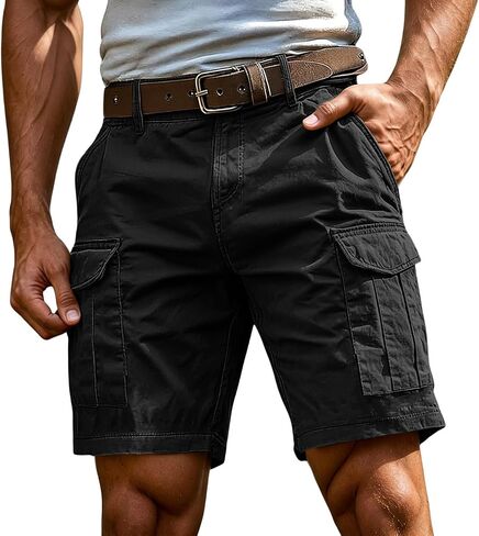 Men's Lightweight Cargo Shorts 5 Inch Breathable Casual Summer Shorts with Multi Pockets Hiking Travel Work Shorts in Saudi Arabia
