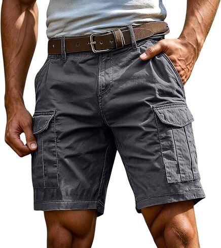 Men's Lightweight Cargo Shorts 5 Inch Breathable Casual Summer Shorts with Multi Pockets Hiking Travel Work Shorts in Saudi Arabia