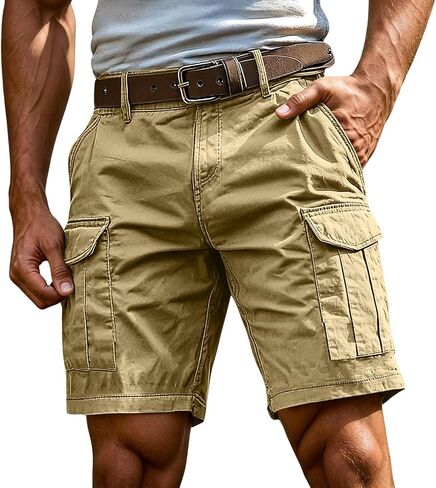 Men's Lightweight Cargo Shorts 5 Inch Breathable Casual Summer Shorts with Multi Pockets Hiking Travel Work Shorts in Saudi Arabia