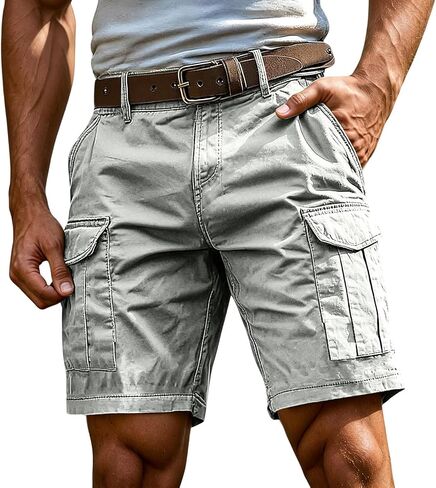 Men's Lightweight Cargo Shorts 5 Inch Breathable Casual Summer Shorts with Multi Pockets Hiking Travel Work Shorts in Saudi Arabia