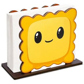 Cute Ravioli Wooden Napkin Holder for Table, Cartoon Ravioli Guy Wood Napkin Dispenser for Home Kitchen Dining Room Decor Napkins Tissue Holder in Saudi Arabia