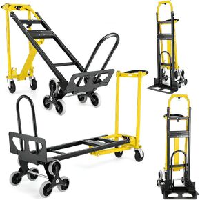 Heavy Duty Stair Climbing Hand Truck - 1000 LBS Capacity 4-in-1 Convertible Dolly Cart, Foldable Platform Utility Cart for Moving Boxes, Industrial Grade Steel Construction(red) in Saudi Arabia
