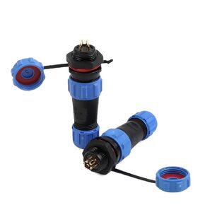 SP13 Connector Welding Type Back Nut Waterproof IP68 Male Female Socket Outdoor Electrical Cable Wire Connector(SP13-4L) in Kuwait