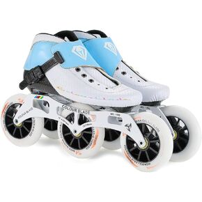 Blue Carbon Fiber Speed Skates 3x90mm for Men Women, Professional Inline Racing Skates, ABEC-9 Bearings PU Wheels for Outdoor Fitness & Street in Kuwait