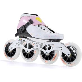 Pink Carbon Fiber Speed Skates 4x110mm for Adult Women Men, Professional Inline Racing Skates, ABEC-9 Bearings PU Wheels for Marathon & Trail in Kuwait