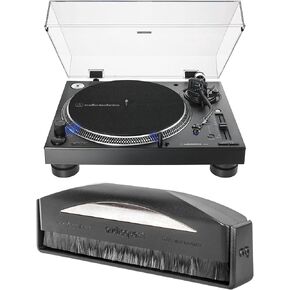 Audio Technica AT-LP140XP-BK DJ Professional Black Turntable with an AudioQuest AQSLVRRECBRUSH Silver Anti-Static Record Brush (2020) in Saudi Arabia