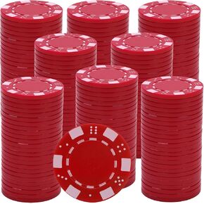 Coopay 200 Pcs Plastic Poker Chips for Texas Hold'em, Blackjack, Poker Chips Set with Dice Striped Edges for Card Board Game, Card Club Late Game Night Home Themed Events Party Supplies (Purple) in Kuwait
