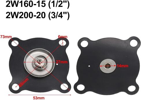 Premium Rubber Diaphragm for 1/2 and 3/4 Inch Solenoid Valves, Leak-Proof Gasket Seal for Plumbing Irrigation Industrial Equipment, Robust Nylon Membrane Replacement Accessory in Kuwait