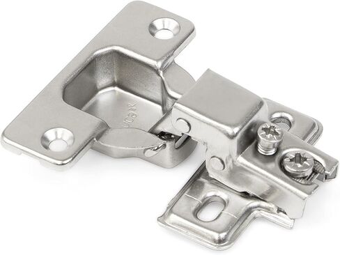 Emuca - Kit Full Overlay Hinge X50 with Screw-on Plate, Nickel Plated, Steel, 2 ut in Kuwait