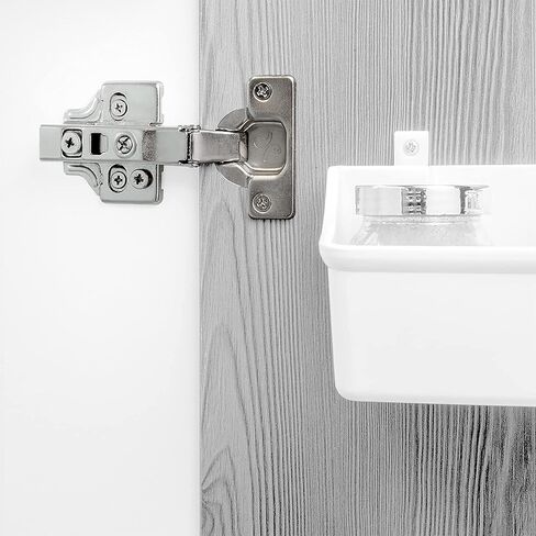 Emuca - Kit Full Overlay Hinge X50 with Screw-on Plate, Nickel Plated, Steel, 2 ut in Kuwait