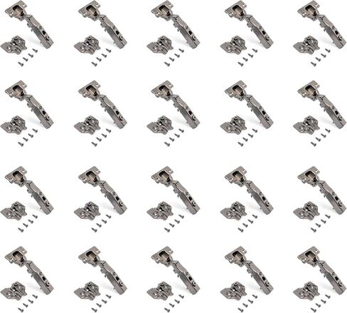Emuca - مجموعة مفصلة كاملة التراكب X91N ولوحة، لوحة مثبتة بمسمار، فتحة 105 درجة. تيتانيوم، فولاذ، 20 وحدة. in Kuwait