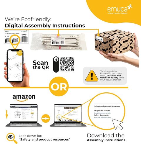 Emuca - مجموعة مفصلة كاملة التراكب X91N ولوحة، لوحة مثبتة بمسمار، فتحة 105 درجة. تيتانيوم، فولاذ، 20 وحدة. in Kuwait