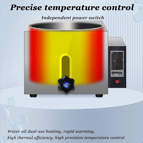 Digital Thermostatic Water Bath,Lift Type Lab Water Bath.Digital Heating Device w/Stainless Steel Liner,LED Display & Precise Temperature Control, for Laboratory (5L) in Kuwait