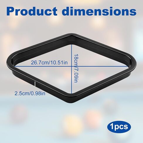 Black Billiards 9 Ball Diamond Pool Table Ball Rack, Plastic 9-Ball Pool Table Triangle Rack for Standard 2-1/4" Pool Balls, Pool Table Accessories for Home Game Room in Kuwait