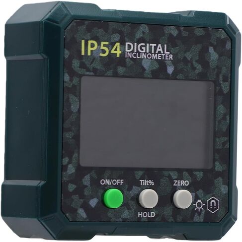 Digital Inclinometer with Backlit LCD and Magnetic Base, 4x90 Degree Measuring Range, IP54 Water, Data Hold Function for Precision Measurement in Saudi Arabia