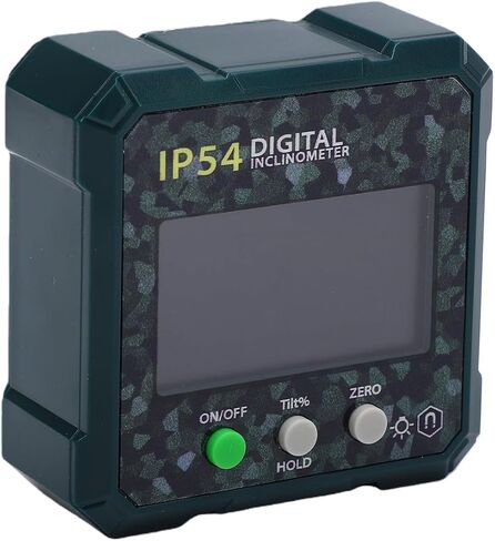 Digital Inclinometer with Backlit LCD and Magnetic Base, 4x90 Degree Measuring Range, IP54 Water, Data Hold Function for Precision Measurement in Saudi Arabia